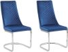 Beliani Altoona Eetkamerstoel blauw fluweel online kopen