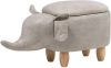 Beliani Elephant Dierenhocker grijs kunstleer online kopen