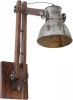 Light & Living Wandbureaulamp 'Efren' 58x18x55 cm, hout bruin met vintage zilver online kopen
