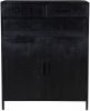 Livingfurn Opbergkast 'Kala' Mangohout en staal, 85cm, kleur zwart online kopen