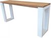 Wood4you Side table enkel Roasted wood 170Lx78HX38D cm wit online kopen