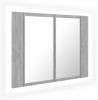 VidaXL Badkamerkast met spiegel en LED 60x12x45 cm betongrijs online kopen