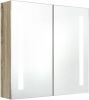 VidaXL Badkamerkast met spiegel en LED 62x14x60 cm eikenkleurig online kopen