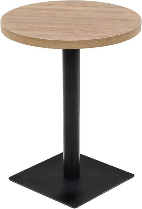Bistrotafel vierkant 80x80x75 cm MDF en staal eikenkleur kopen