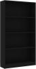 VidaXL Boekenkast met 4 schappen 80x24x142 cm bewerkt hout zwart online kopen