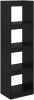 VidaXL Boekenkast/kamerscherm 40x30x135, 5 cm grenenhout zwart online kopen