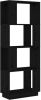 VidaXL Boekenkast/kamerscherm 51x25x132 cm massief grenenhout zwart online kopen