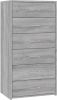 VidaXL Dressoir met 6 lades 50x34x96 cm bewerkt hout grijs sonoma online kopen