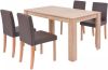 VidaXL Eettafel met stoelen kunstleer en eiken bruin 5 st online kopen