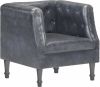 VidaXL Fauteuil echt leer grijs online kopen