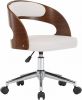 VidaXL Kantoorstoel draaibaar gebogen hout en kunstleer wit online kopen