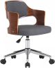 VidaXL Kantoorstoel draaibaar gebogen hout en stof grijs online kopen