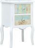 VidaXL Nachtkastje 43x32x65 cm MDF wit en bruin online kopen