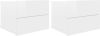 VidaXL Nachtkastjes 2 st 40x30x30 cm spaanplaat hoogglans wit online kopen