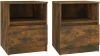 VidaXL Nachtkastjes 2 st 40x40x50 cm bewerkt hout gerookt eikenkleurig online kopen