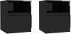 VidaXL Nachtkastjes 2 st 40x40x50 cm spaanplaat hoogglans zwart online kopen