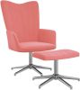 VidaXL Relaxstoel met voetenbank fluweel roze online kopen