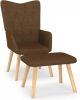 VidaXL Relaxstoel met voetenbank stof bruin online kopen