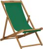 VidaXL Strandstoel inklapbaar massief teakhout groen online kopen