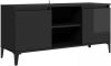 VidaXL Tv meubel met metalen poten 103, 5x35x50 cm hoogglans zwart online kopen