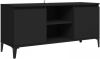 VidaXL Tv meubel met metalen poten 103, 5x35x50 cm zwart online kopen