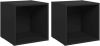 VidaXL Tv meubelen 2 st 37x35x37 cm spaanplaat zwart online kopen