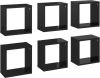 VidaXL Wandschappen kubus 6 st 26x15x26 cm hoogglans zwart online kopen