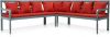 VidaXL 3 delige Loungeset massief acaciahout grijs en rood online kopen