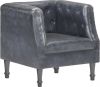 VidaXL Fauteuil echt leer grijs online kopen