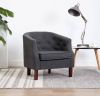 Fauteuil 65x64x65 cm stoffen bekleding donkergrijs online kopen
