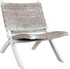 VidaXL Relaxstoel natuurlijk kubu rattan en massief mahoniehout wit online kopen