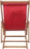 VidaXL Strandstoel inklapbaar stof en houten frame rood online kopen