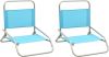 VidaXL Strandstoelen 2 st inklapbaar stof turquoise online kopen