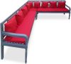 VidaXL 3 delige Loungeset massief acaciahout grijs en rood online kopen