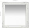 VidaXL Wandspiegel barok stijl 60x60 cm wit online kopen