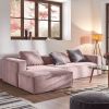 Kave Home 4 zitsbank Blok roze corduroy met chaise longue links 330 online kopen