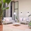 Kave Home Zaltana outdoor hoekbank en tafelset in mat wit aluminium online kopen