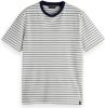Scotch and Soda T shirts Classic cotton elastane crewneck t shirt Wit online kopen