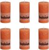 Bolsius Rustieke Stompkaarsen 130 x 68 mm 6 stuks oranje online kopen