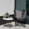 Lesli Living Vlinderstoel Buffalo 75x75x87 Cm Zwart online kopen