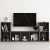VidaXL 3 delige Tv meubelset spaanplaat hoogglans grijs online kopen