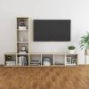 VidaXL 3 delige Tv meubelset spaanplaat wit en sonoma eikenkleurig online kopen