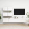 VidaXL 4 delige Tv meubelset spaanplaat hoogglans wit online kopen