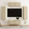 VidaXL 4 delige Tv meubelset spaanplaat sonoma eikenkleurig online kopen