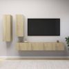 VidaXL 4 delige Tv meubelset spaanplaat sonoma eikenkleurig online kopen