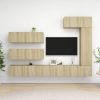 VidaXL 7 delige Tv meubelset spaanplaat sonoma eikenkleurig online kopen