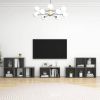 VidaXL 8 delige Tv meubelset spaanplaat hoogglans grijs online kopen