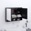 VidaXL Badkamerkast met spiegel 80x15x60 cm MDF glanzend zwart online kopen