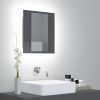 VidaXL Badkamerkast met spiegel en LED 40x12x45 cm hoogglans grijs online kopen
