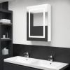 VidaXL Badkamerkast met spiegel en LED 50x13x70 cm glanzend wit online kopen